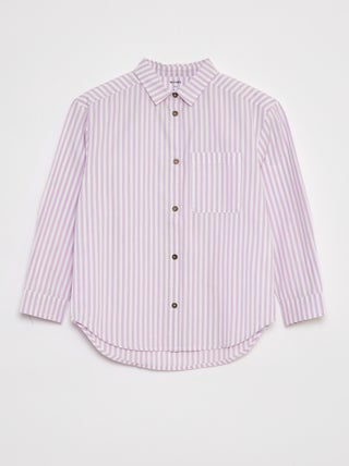 Camisa de manga larga de popelina