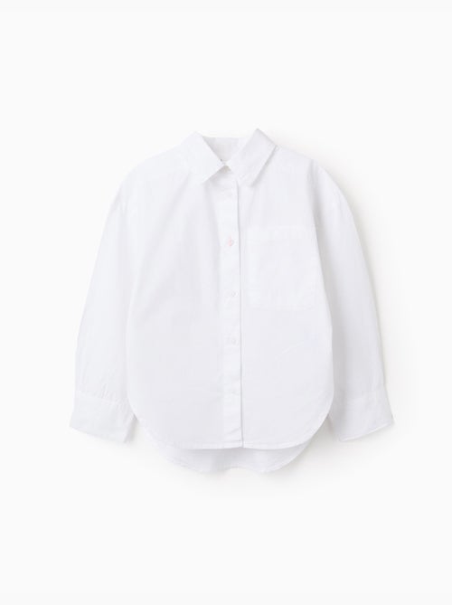 Camisa de manga larga de popelina con hombros caídos - Kiabi