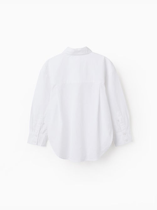 Camisa de manga larga de popelina con hombros caídos - Kiabi