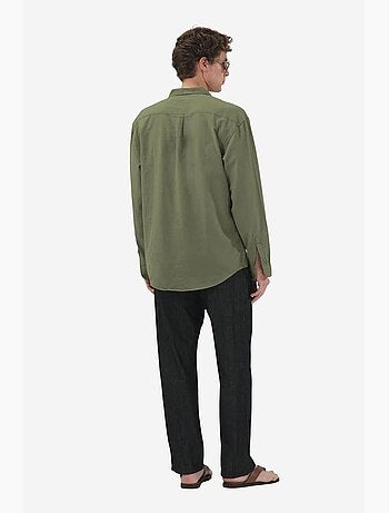 Camisa de manga larga de popelina de algodón para hombre giesto
