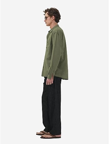Camisa de manga larga de popelina de algodón para hombre giesto
