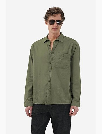 Camisa de manga larga de popelina de algodón para hombre giesto