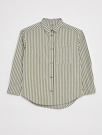 Camisa de manga larga de popelina