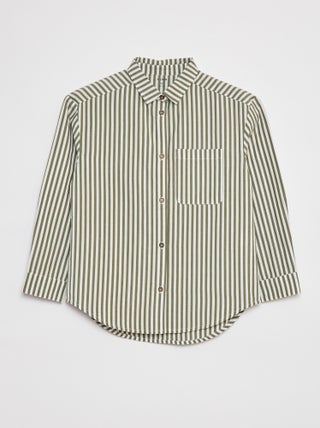 Camisa de manga larga de popelina