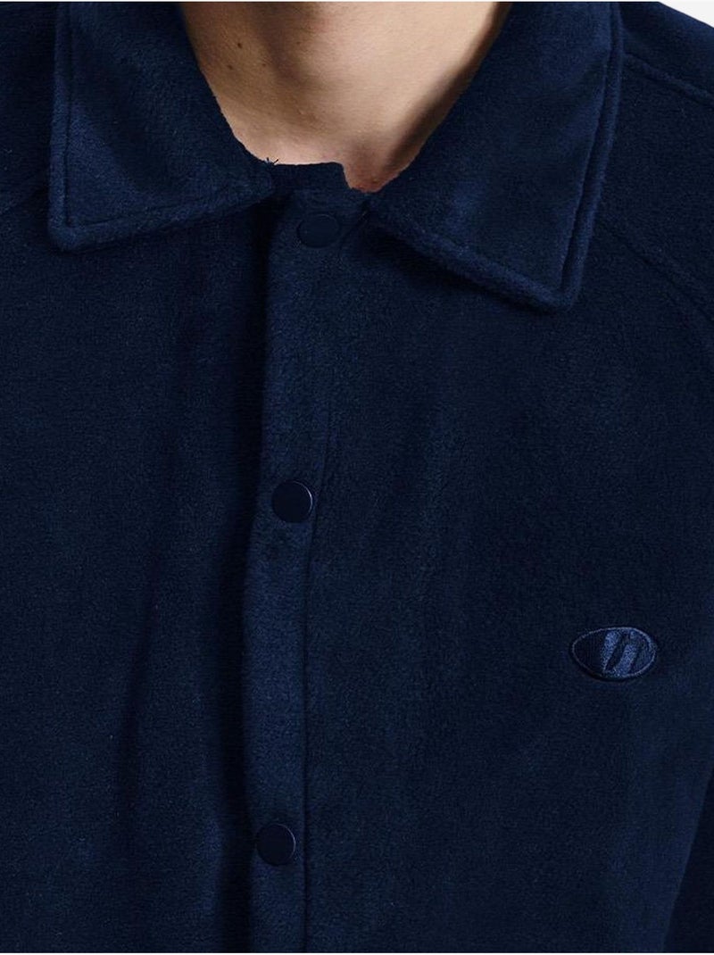 Camisa de manga larga de punto texturizado con cierre de botones giesto Azul marino - Kiabi