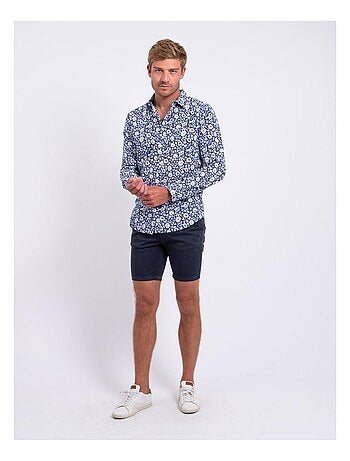 Camisa de manga larga de puro algodón estampada DELVILLE