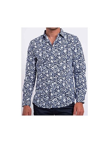 Camisa de manga larga de puro algodón estampada DELVILLE