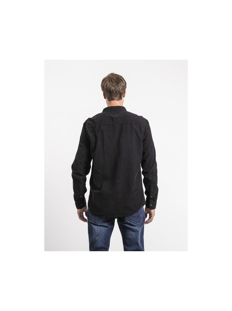 Camisa de manga larga de terciopelo acanalado TOROLD Negro - Kiabi