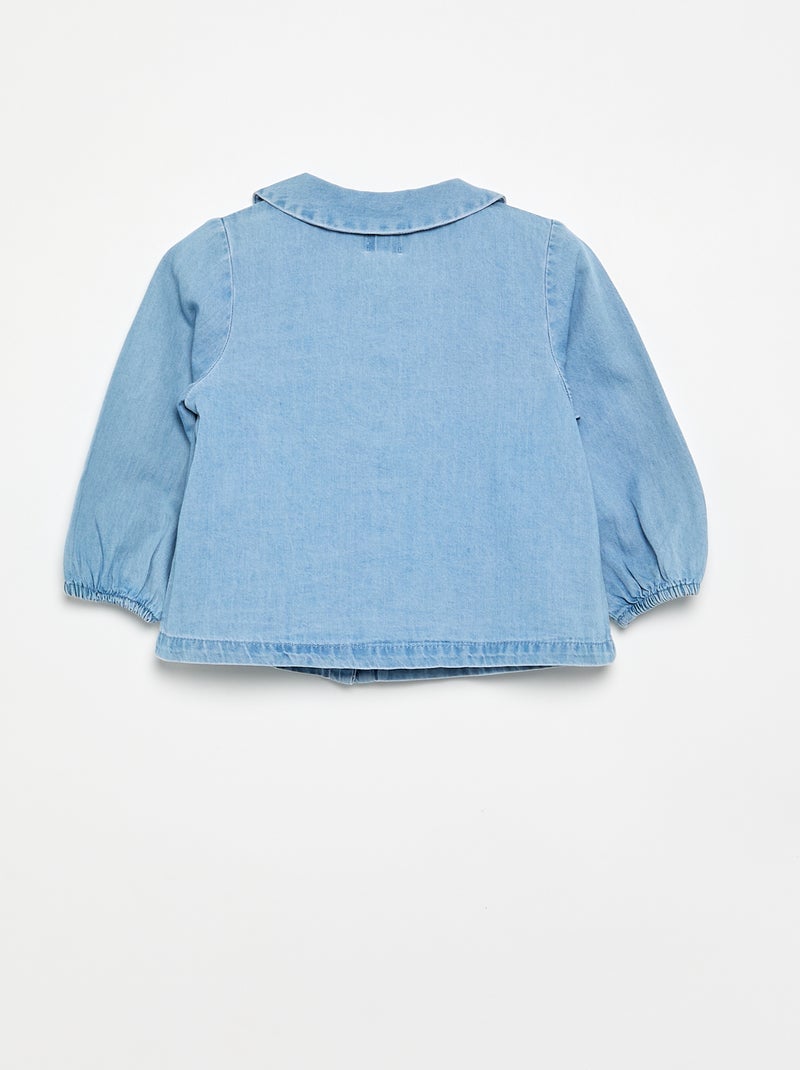 Camisa de manga larga de vaquero Azul - Kiabi