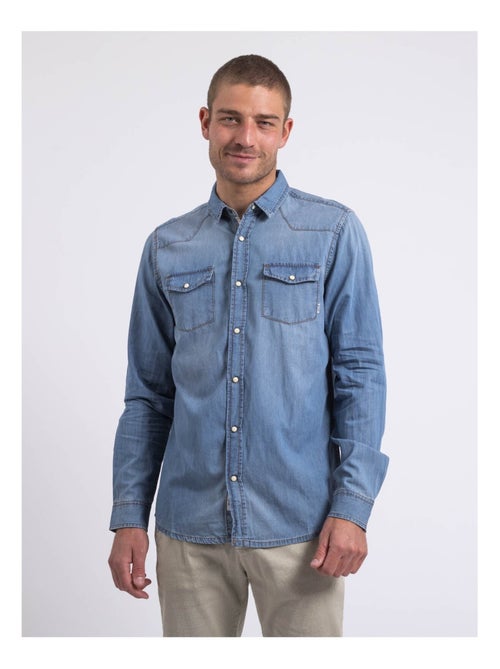 Camisa de manga larga efecto denim DERKO - Kiabi