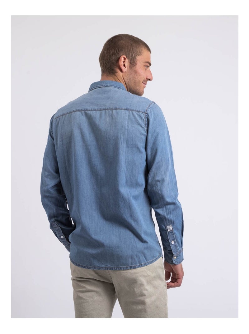 Camisa de manga larga efecto denim DERKO Azul - Kiabi