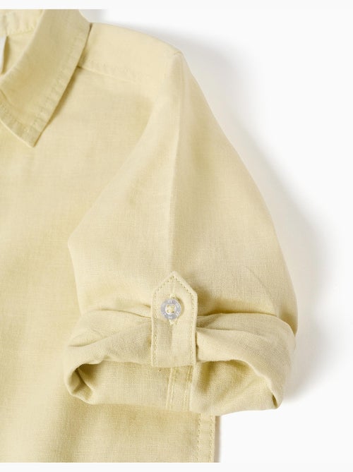 Camisa de manga larga en lino y algodón - Kiabi