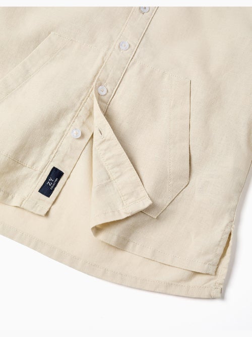 Camisa de manga larga en lino y algodón con capucha - Kiabi