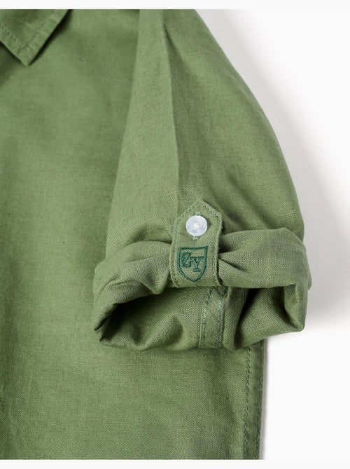 Camisa de manga larga en lino y algodón - Kiabi
