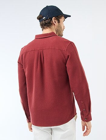 Camisa de manga larga en material gofrado