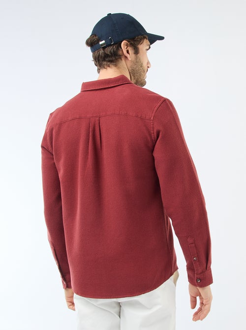 Camisa de manga larga en material gofrado - Kiabi