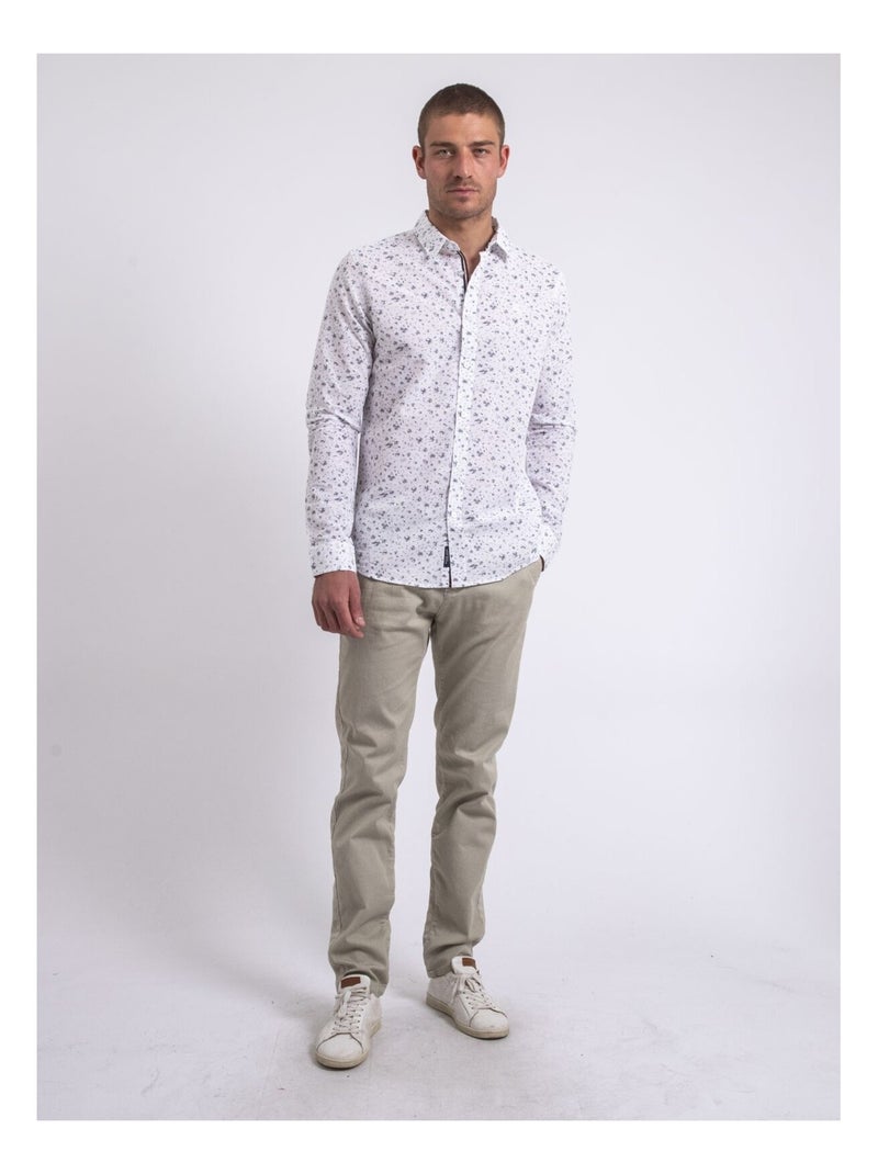 Camisa de manga larga estampada DOGABIN Blanco - Kiabi