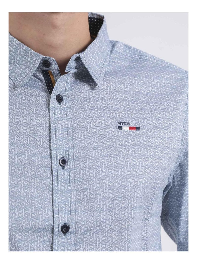 Camisa de manga larga estampada TERALIX Blanco - Kiabi