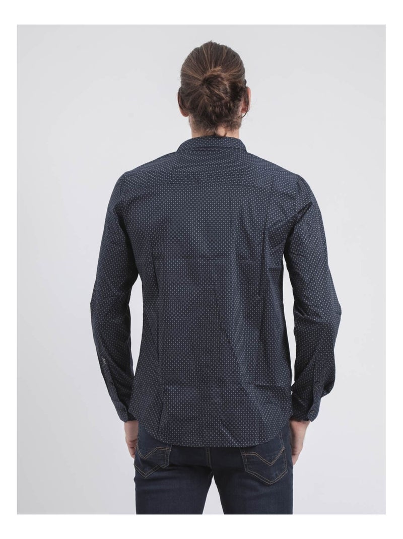 Camisa de manga larga estampada TOPALGA Azul marino - Kiabi