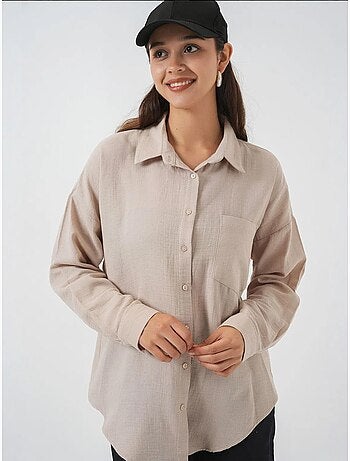 Camisa de manga larga extragrande con botones bdart