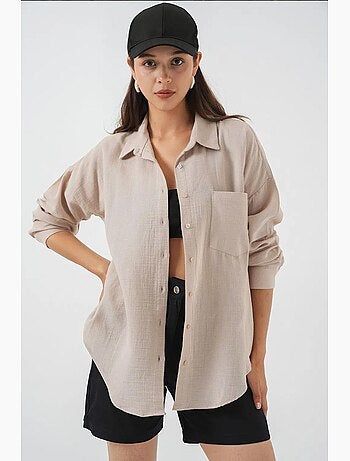 Camisa de manga larga extragrande con botones bdart