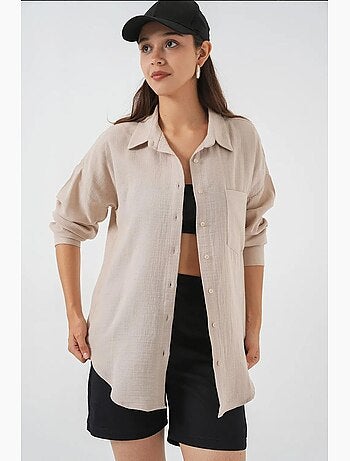 Camisa de manga larga extragrande con botones bdart