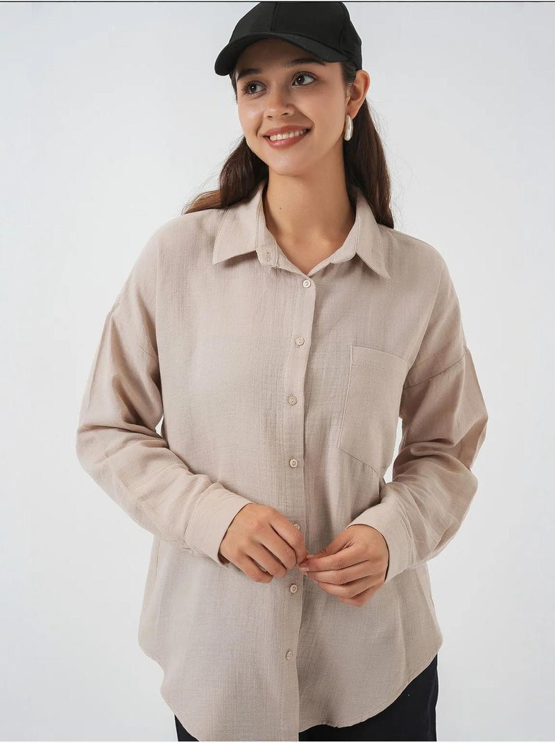 Camisa de manga larga extragrande con botones bdart Arena - Kiabi