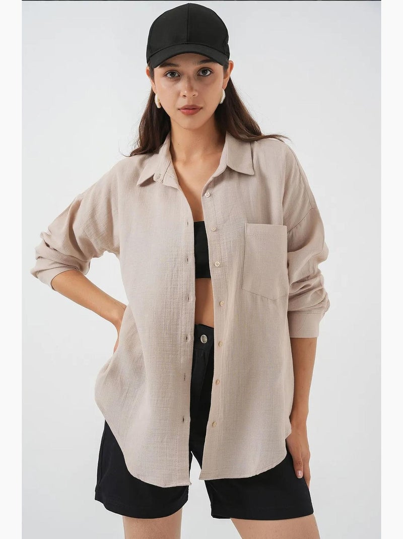 Camisa de manga larga extragrande con botones bdart Arena - Kiabi