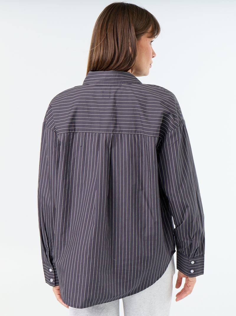 Camisa de manga larga Gris - Kiabi