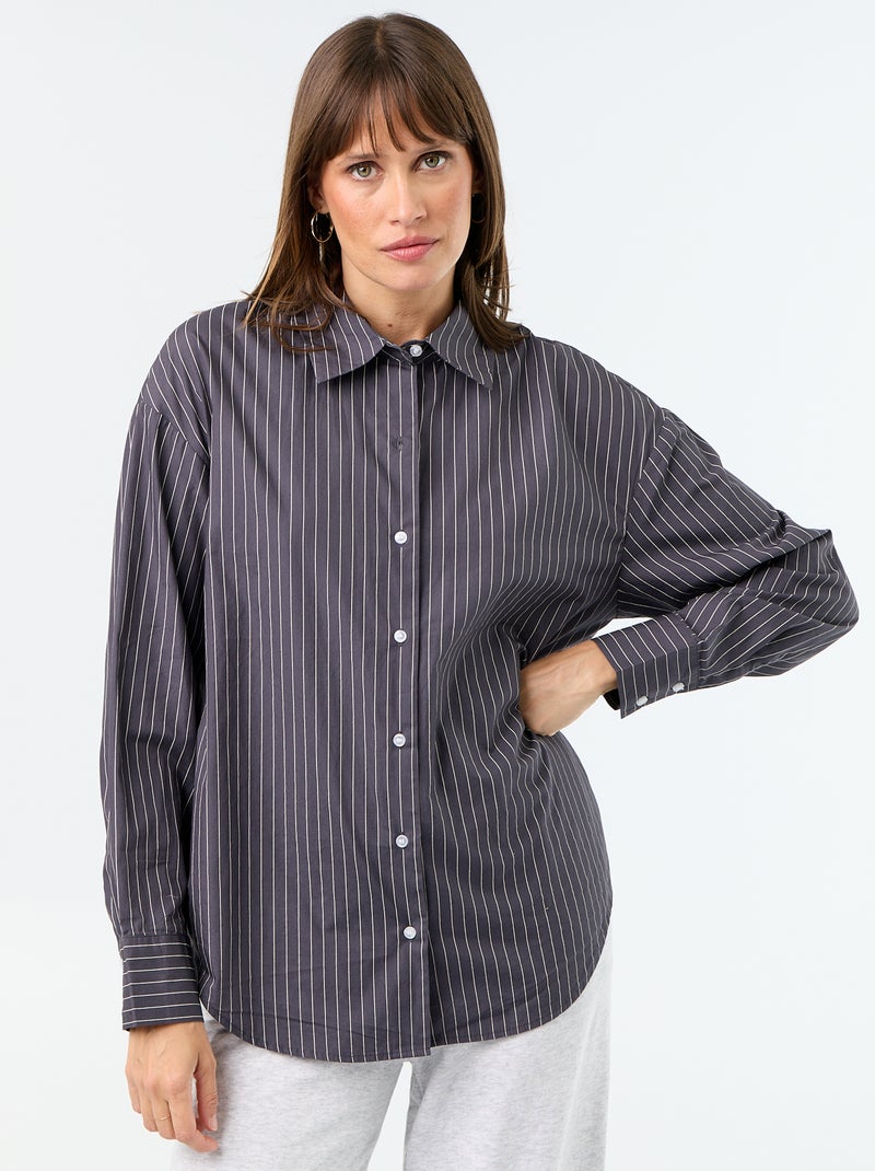 Camisa de manga larga Gris - Kiabi