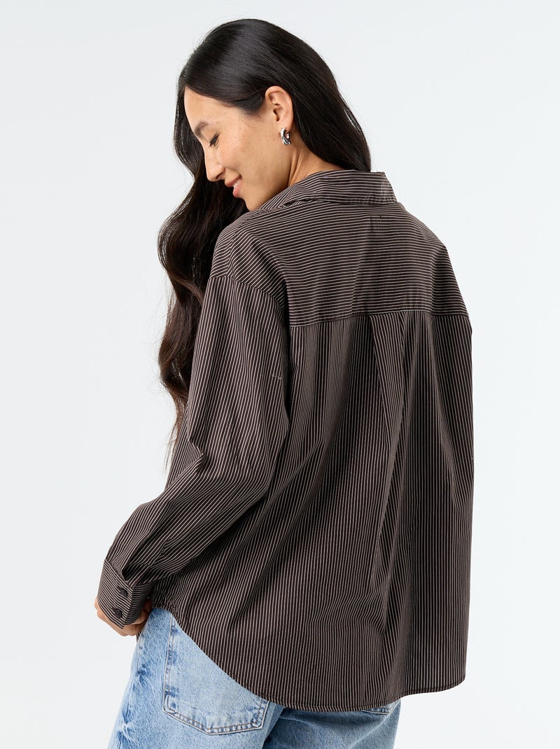 Camisa de manga larga Marron - Kiabi
