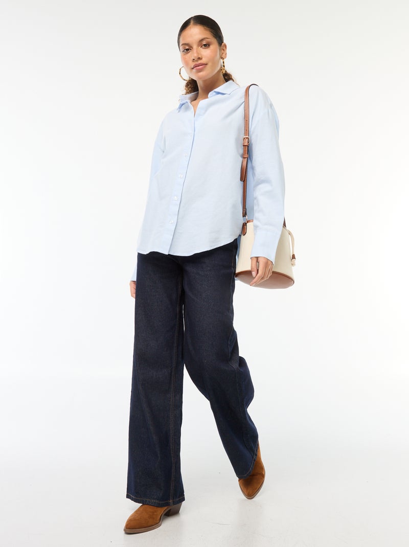 Camisa de manga larga oxford Azul - Kiabi