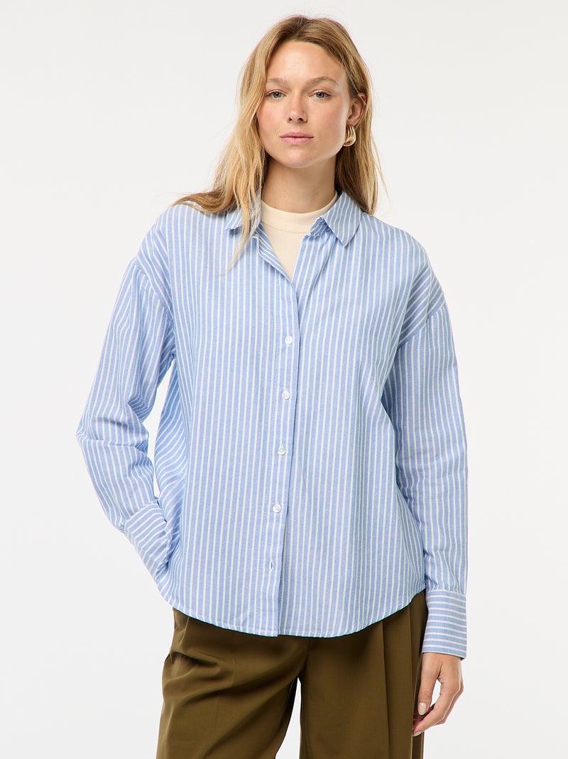 Camisa de manga larga oxford Azul - Kiabi