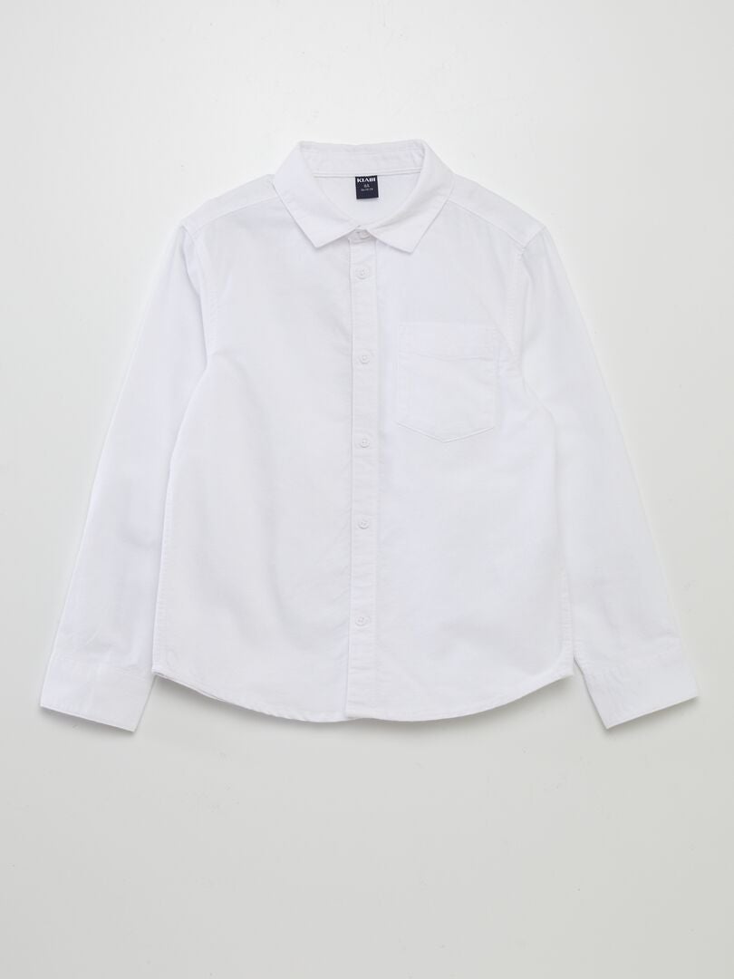 Camisa de manga larga oxford blanco - Kiabi