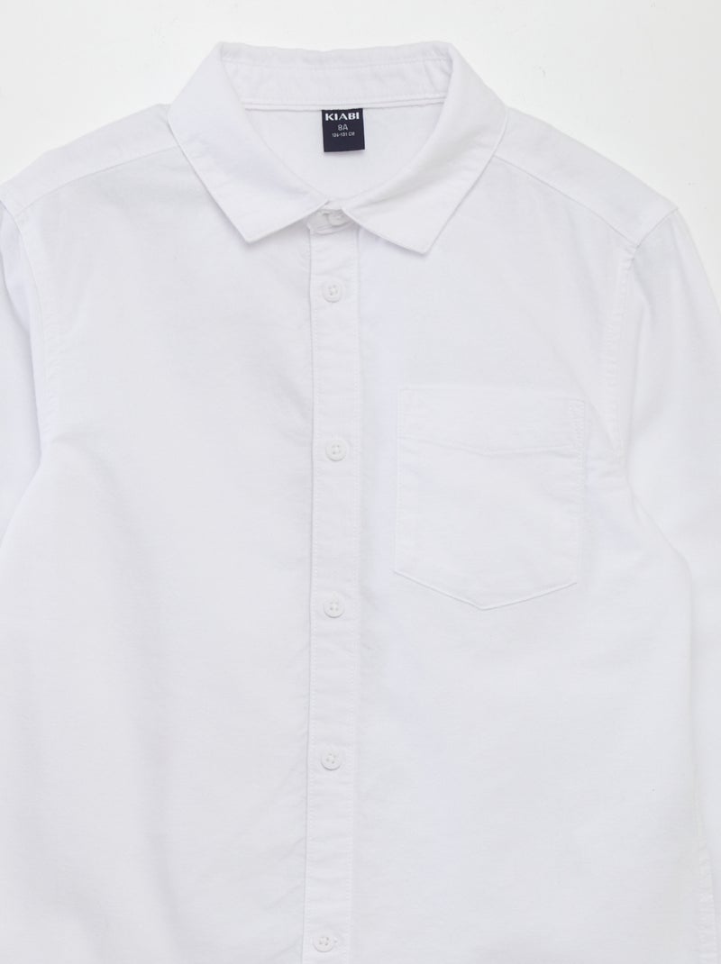 Camisa de manga larga oxford blanco - Kiabi