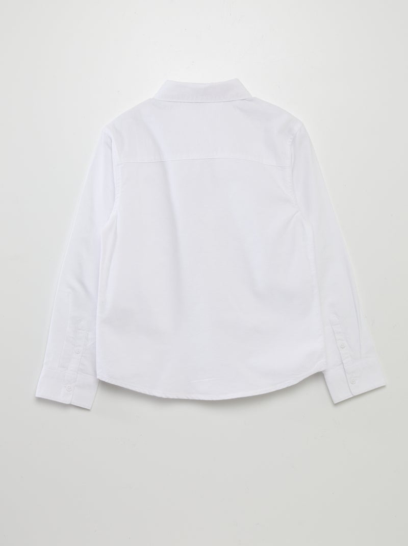 Camisa de manga larga oxford blanco - Kiabi