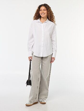 Camisa de manga larga oxford