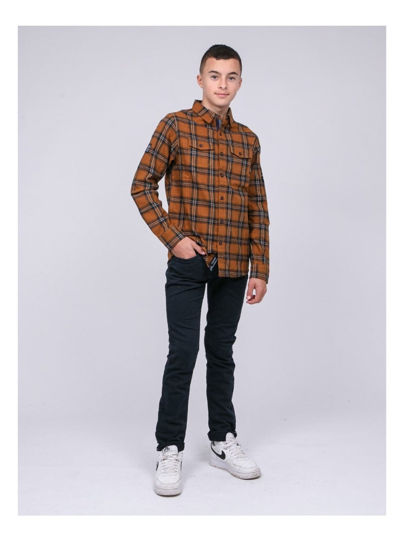 Camisa de manga larga TAMARO-J Marrón - Kiabi