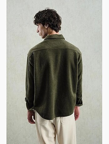 Camisa de manga larga texturizada con ajuste cómodo y bordado giesto