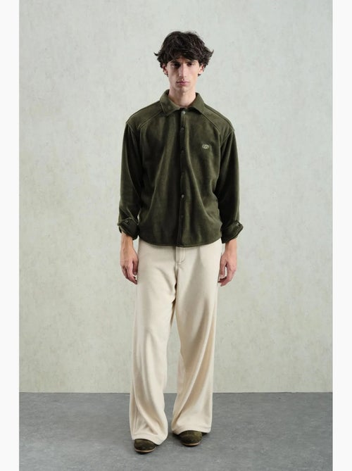 Camisa de manga larga texturizada con ajuste cómodo y bordado giesto - Kiabi Camisa de manga larga texturizada con ajuste cómodo y bordado giesto - Kiabi