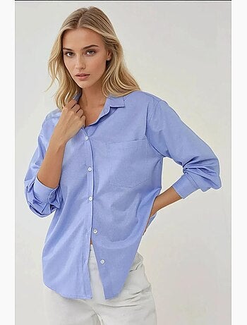 Camisa de manga larga texturizada de lino de corte regular hiccup