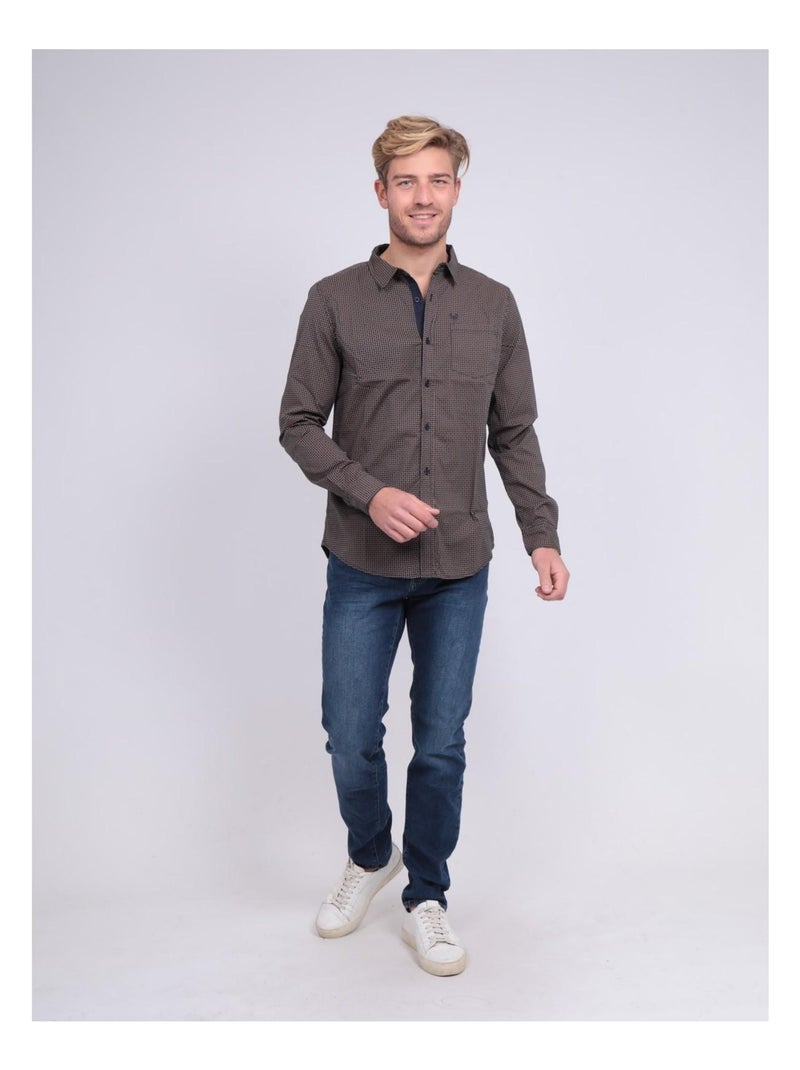 Camisa de manga larga TORNADE Azul marino - Kiabi