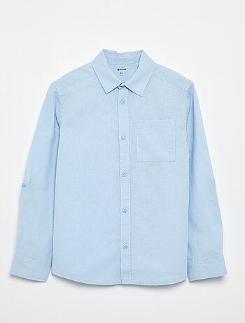 Camisa de manga larga y bolsillo en el pecho