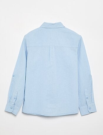 Camisa de manga larga y bolsillo en el pecho