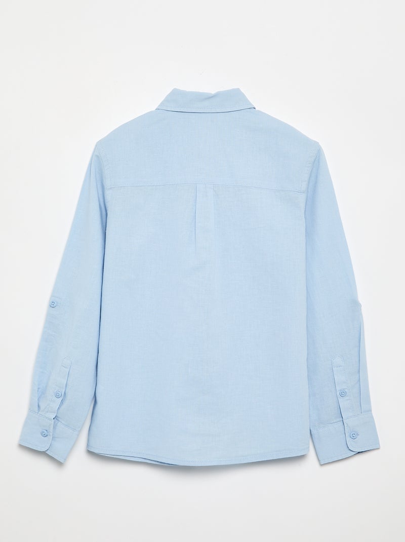 Camisa de manga larga y bolsillo en el pecho Azul - Kiabi