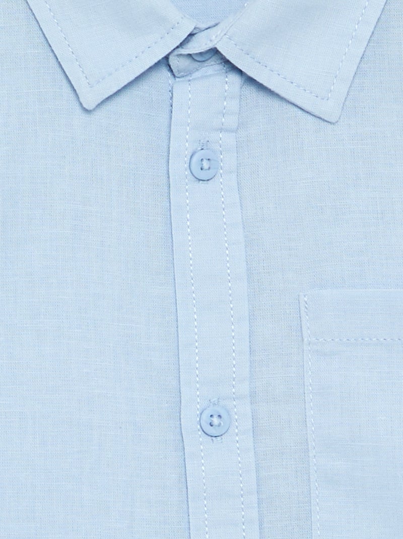 Camisa de manga larga y bolsillo en el pecho Azul - Kiabi