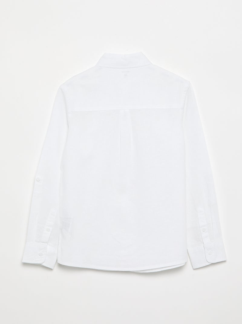 Camisa de manga larga y bolsillo en el pecho Blanco - Kiabi