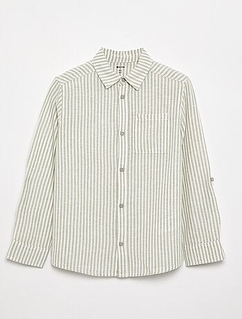 Camisa de manga larga y bolsillo en el pecho