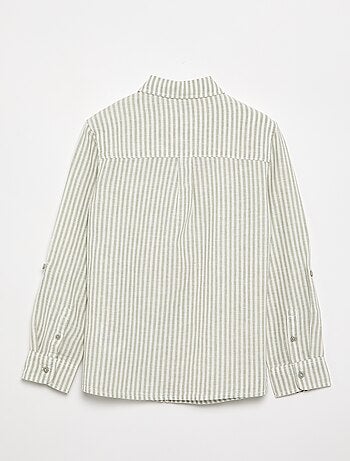 Camisa de manga larga y bolsillo en el pecho