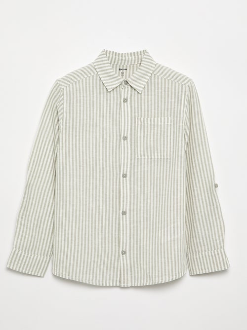 Camisa de manga larga y bolsillo en el pecho - Kiabi